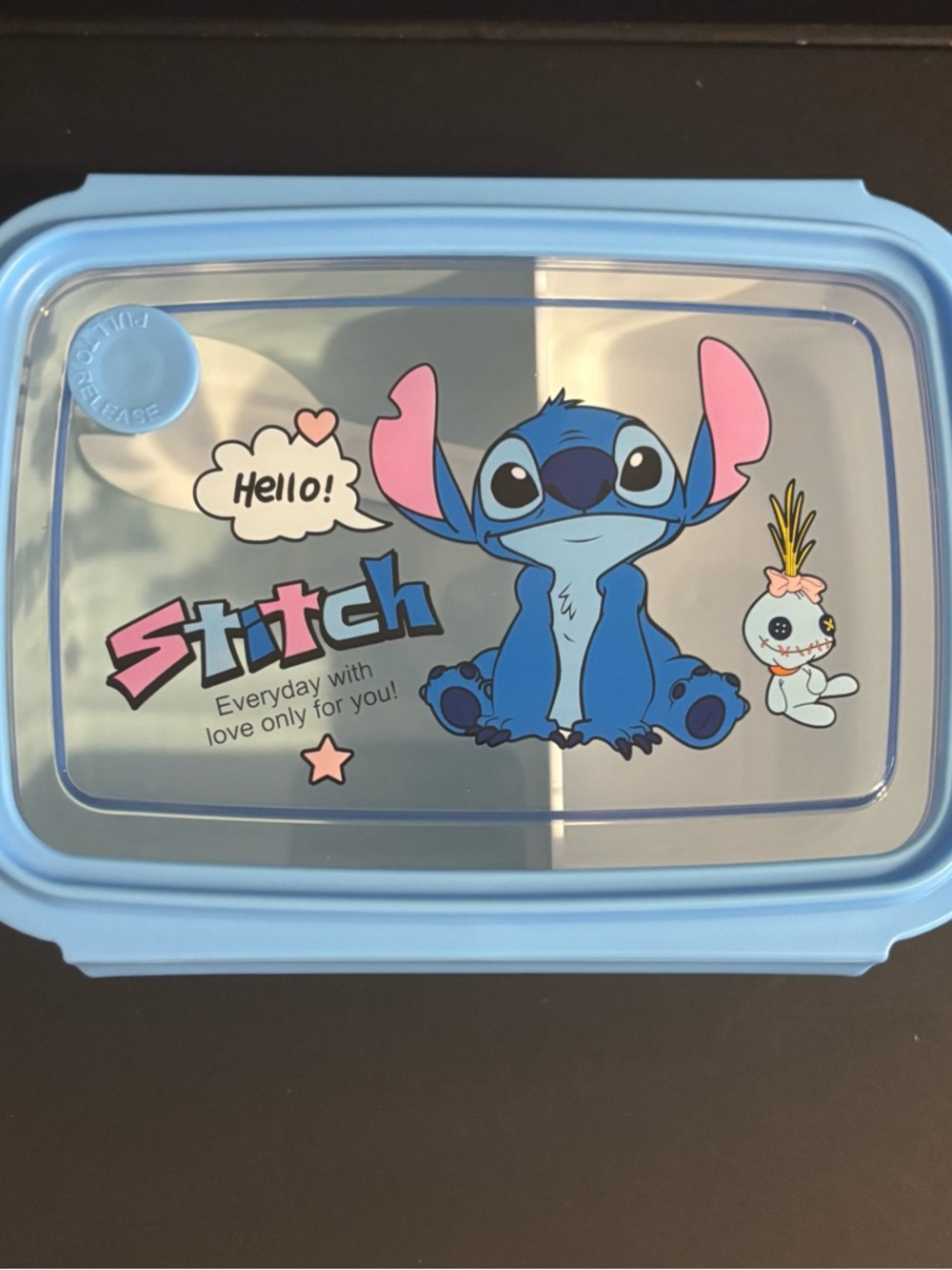 Stitches Blue Pink Stitch Lunchbox Lid